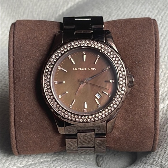 Michael Kors Brown Watch with Crystal Bezel - Picture 1 of 10